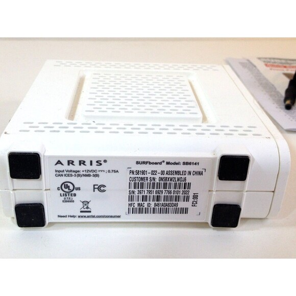 ARRIS SURFboard SB6141 Motorola Surf Board Modem 400 Series with Power Cable - Picture 6 of 11